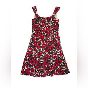 White House Black Market Red and Black Floral women Dress